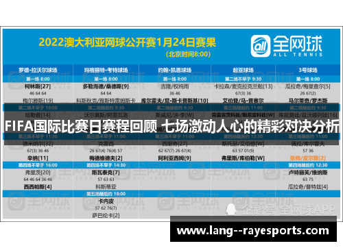 FIFA国际比赛日赛程回顾 七场激动人心的精彩对决分析